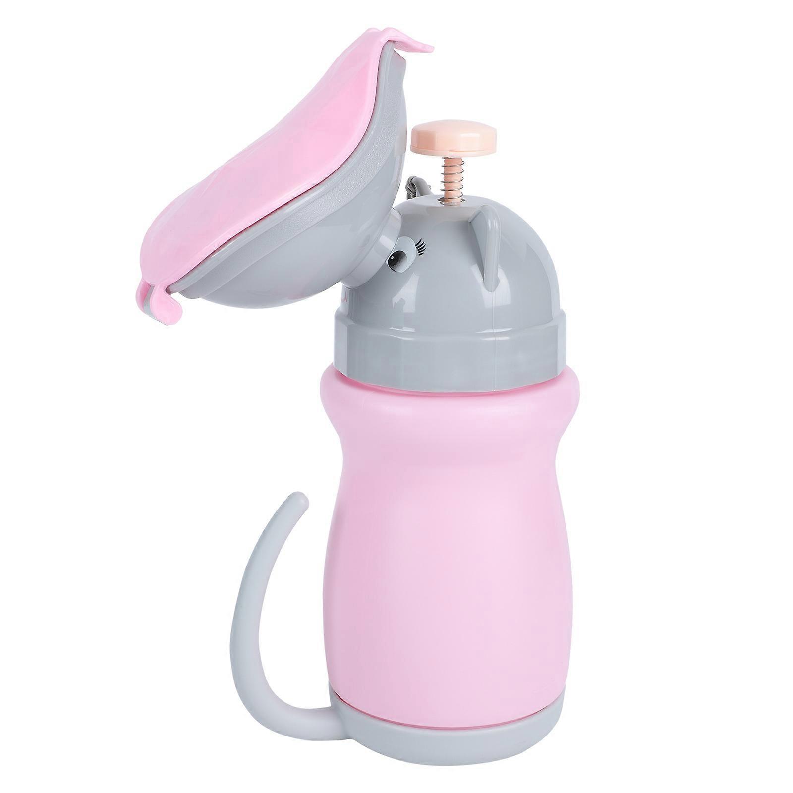 Pink Urinal Bottle for Kids Lightweight Portable Emergency Toilet for Car Durable PP Material 1pc