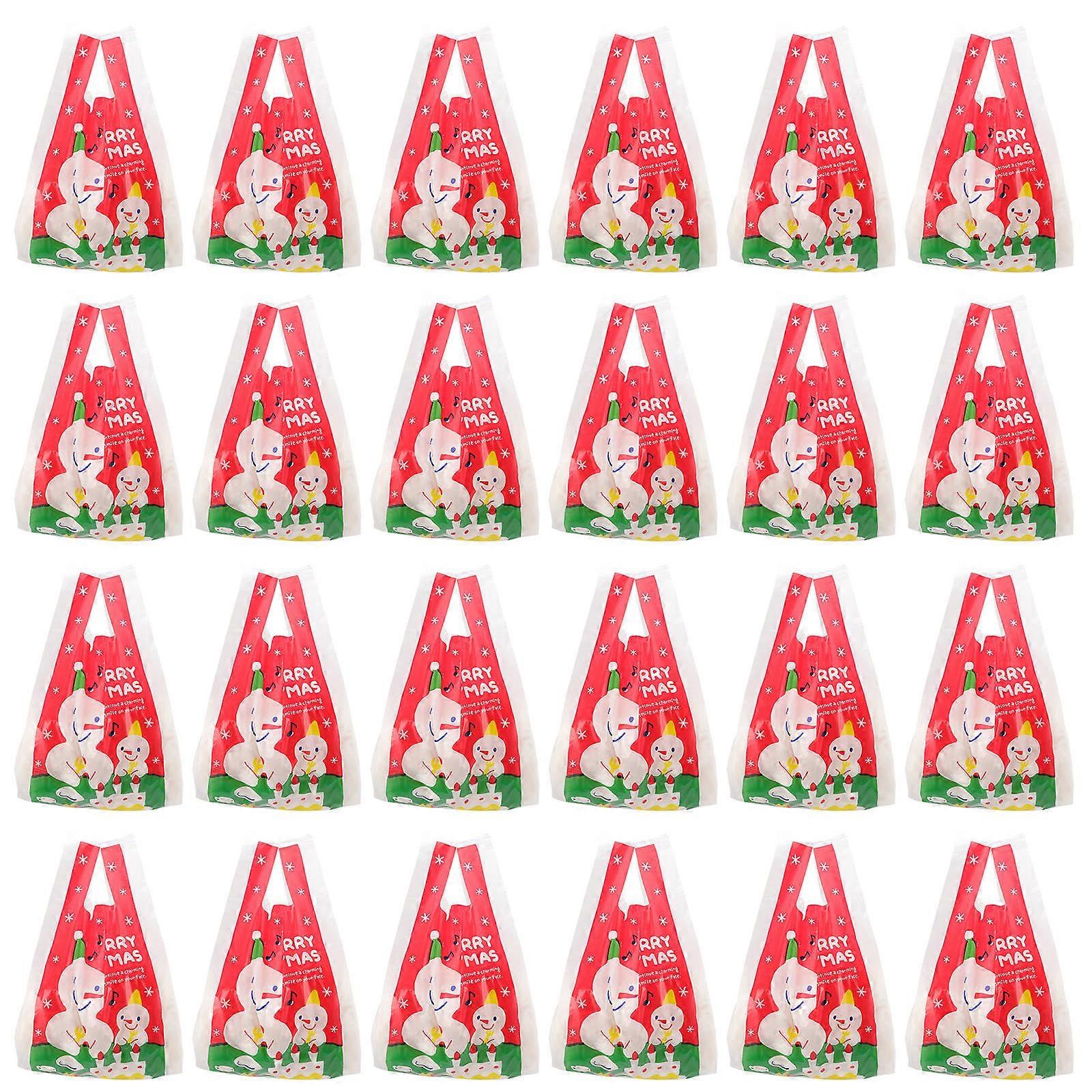 Candy Bags Christmas Snowman Plastic Bag present Giving Shopping Assorted Color 45x27cm 50Pack