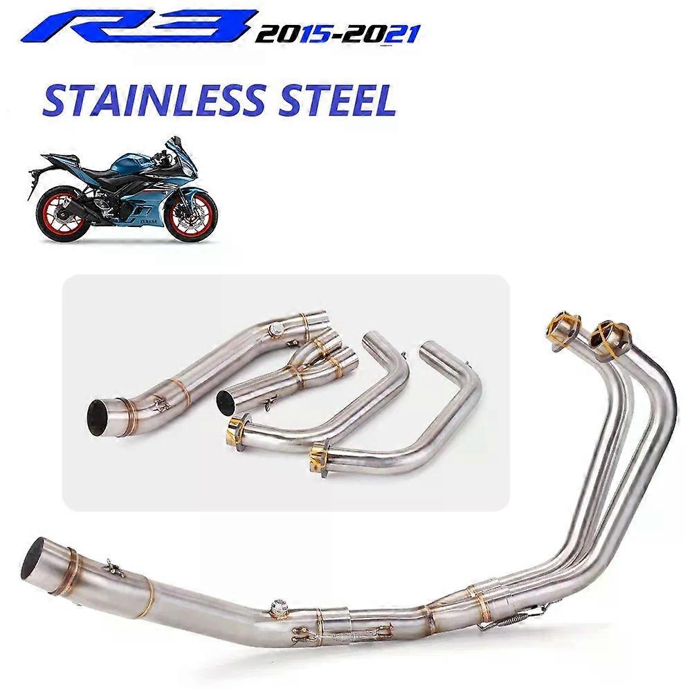con YZF R25 R3 MT03 Full Exhaust System pipe middle pipe slip on for YAMAHA YZF MT03 R25 R3 2015 2016 2017 2018 2020 without exhaust