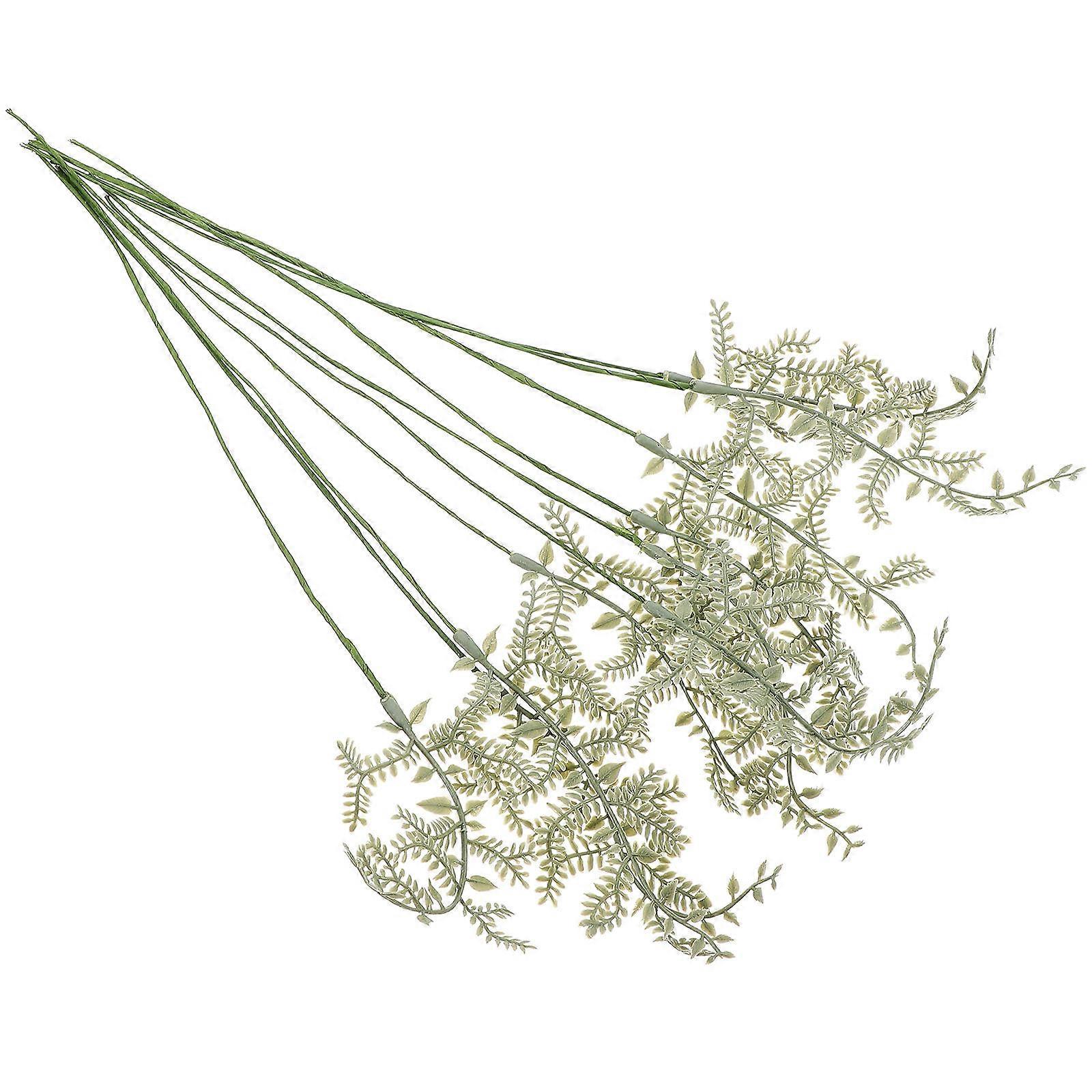 Artificial Greenery Stems Faux Leaves Branches For Home Decor Light Green 36.00X5.00X0.50CM Non-Wilting Floral Arrangement 10Pcs