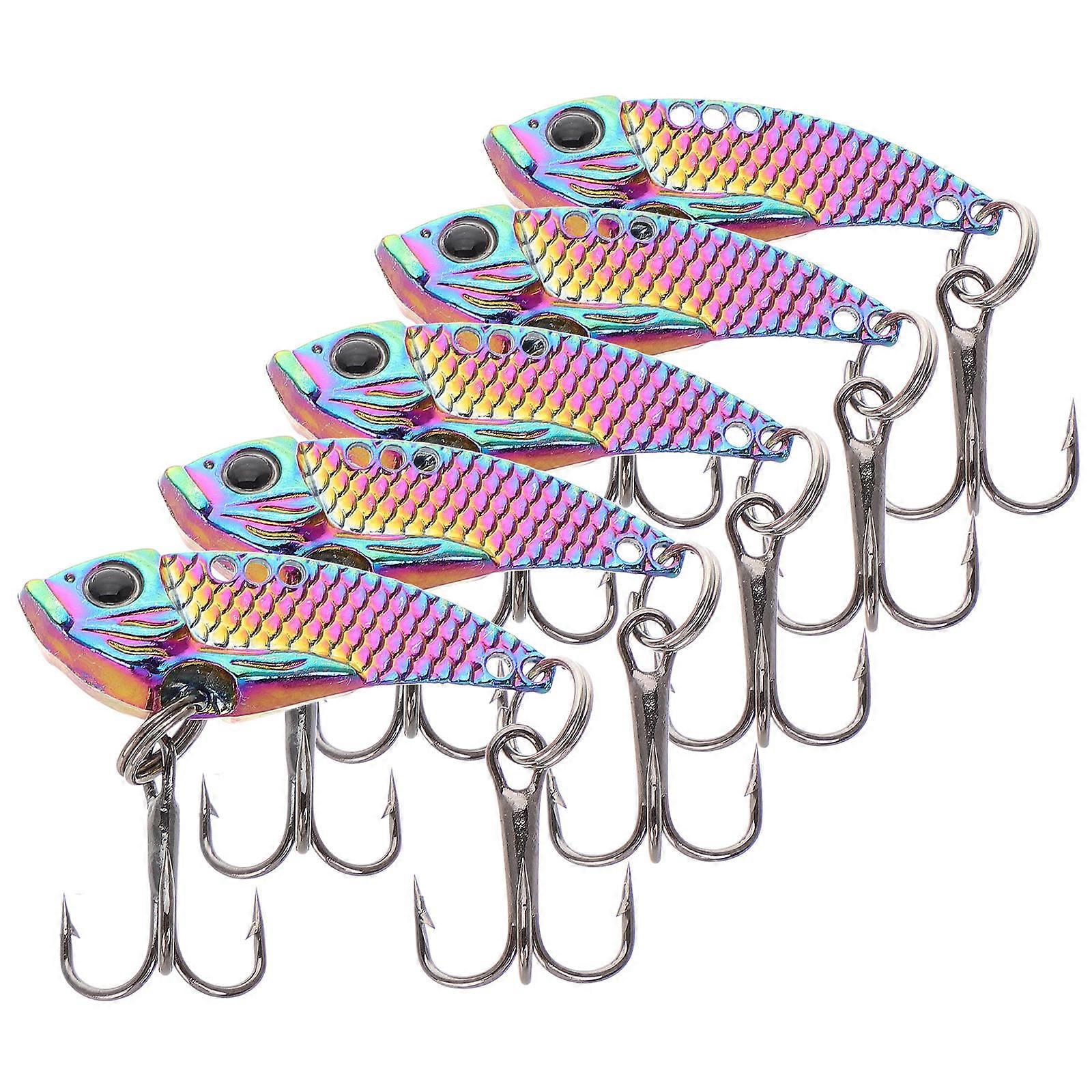 5pcs Vibrant Fishing Lures – Lightweight, Portable Bait for Outdoor Fishing – Designed to Attract Perch and Fish, Easy for Beginners