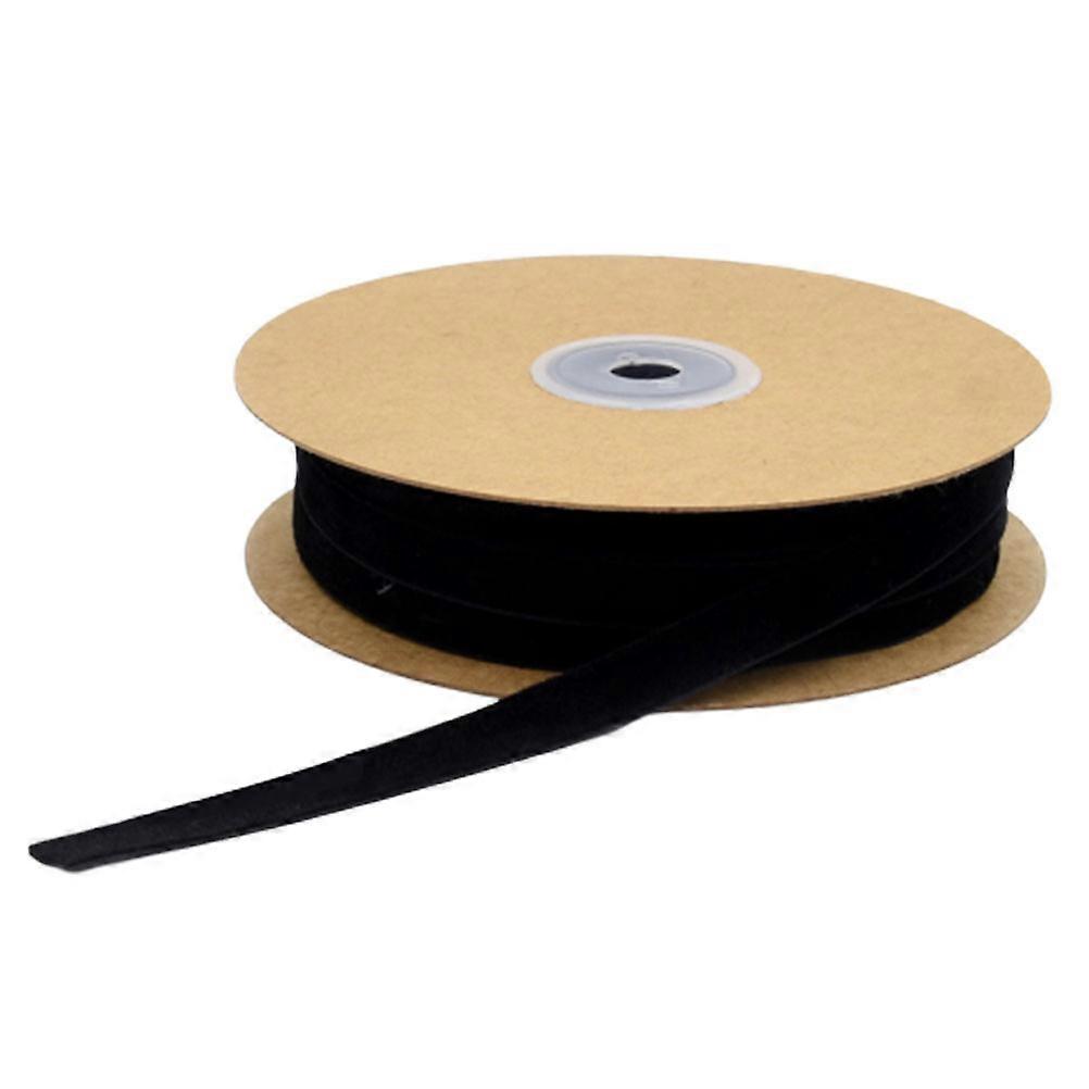 Diy Ribbons Flocking Plush Black 2000*1*0.1cm For Parties Wedding Party Holiday Packages 1 Roll