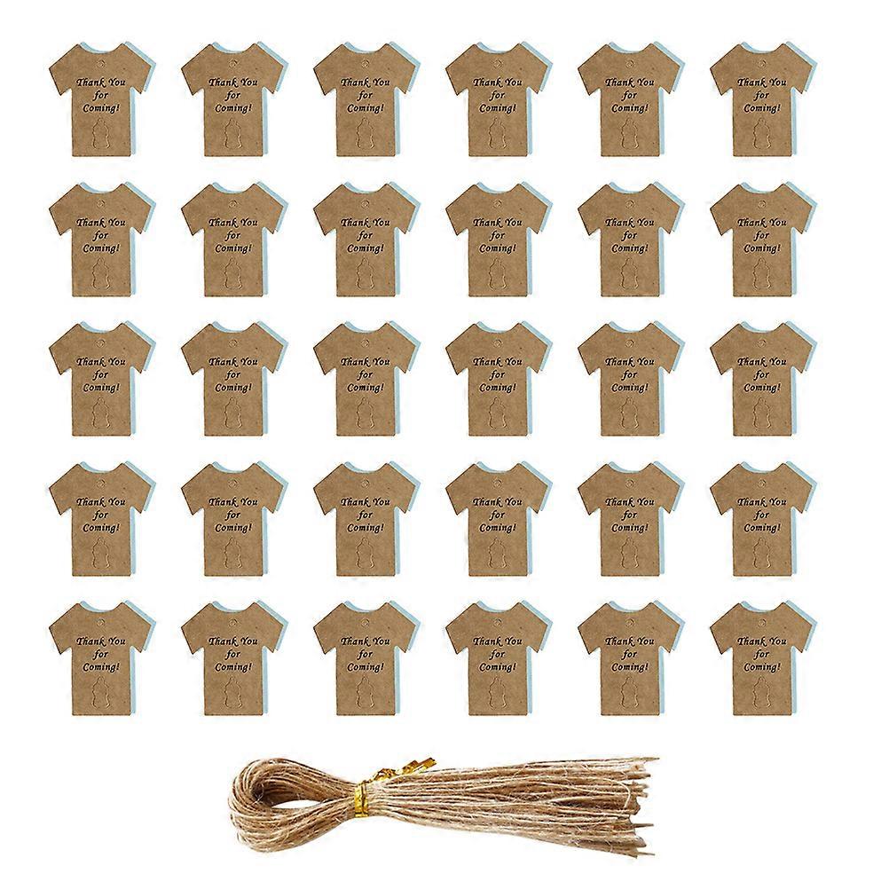 Kraft Paper Tags Blank Labels For Baby Shower Birthday present Decoration 6x5.5cm Dress Shape Clear and Concise Design 50Sets