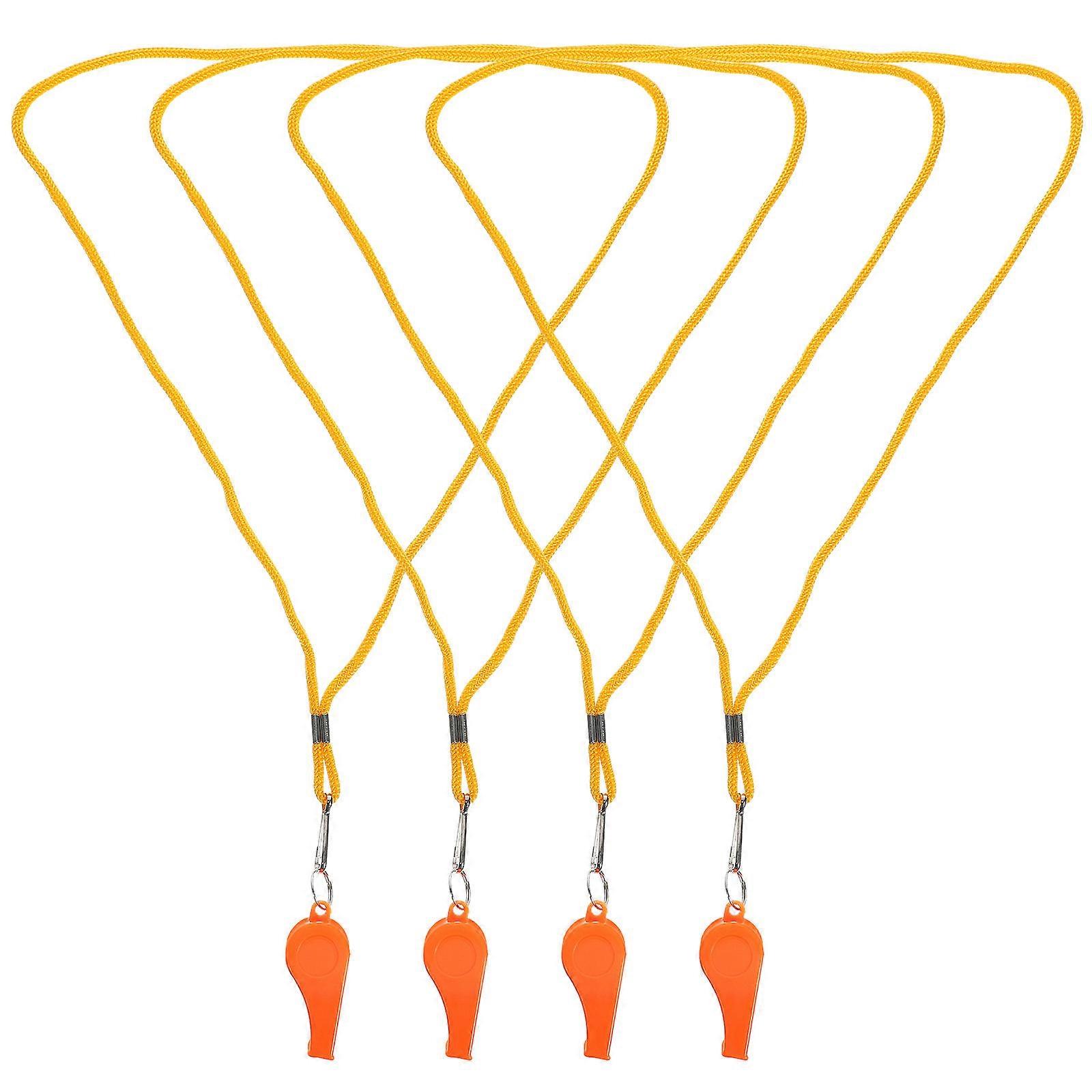 Orange Whistle Soccer Whistle for Emergency Use 4Pcs Plastic Set