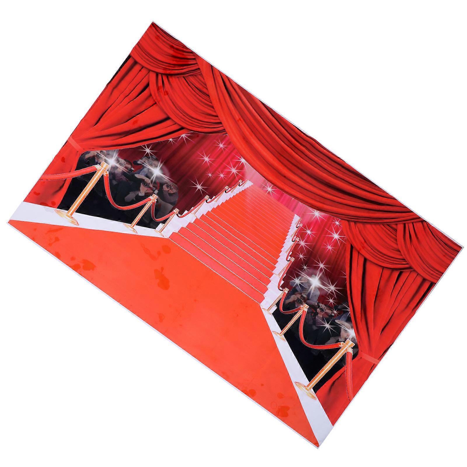 Stage Backdrop Rectangular Photography Wall Background Prop For Event Organizers 210x150cm Red Vinyl 1Pack