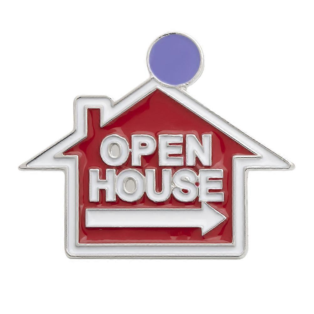 Brooch Pin Decorative Badge House Selling Themed Square Alloy 1Pc