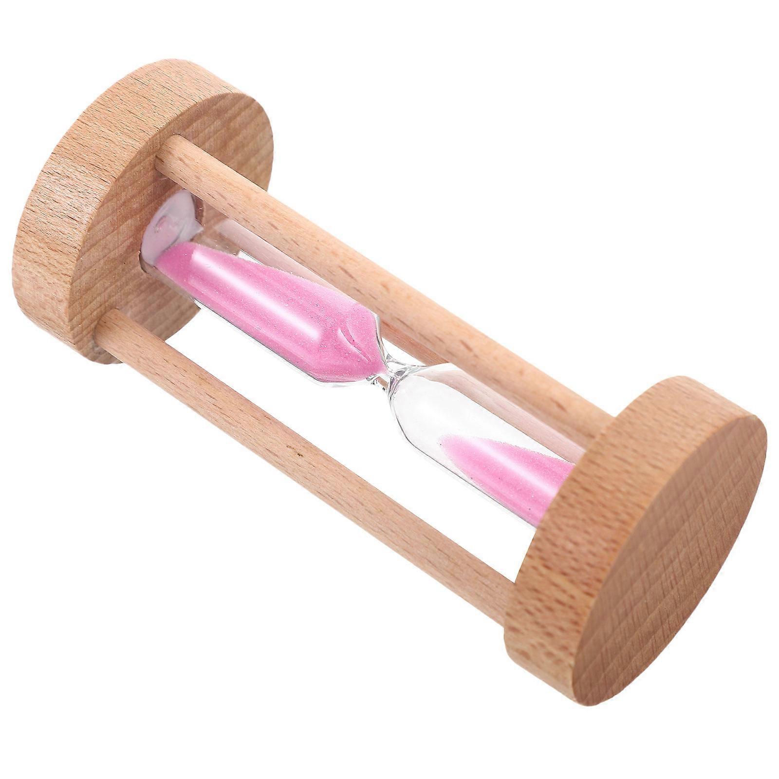 Hourglasses Pink Sand Timer 3 Minutes Home Office Ornament 4.50x4.50x9.80cm 1Pack