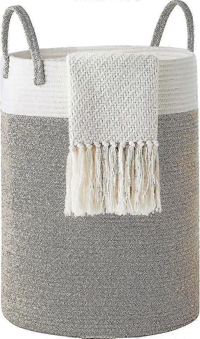 Bomull Rep Tvättkorg - Brun