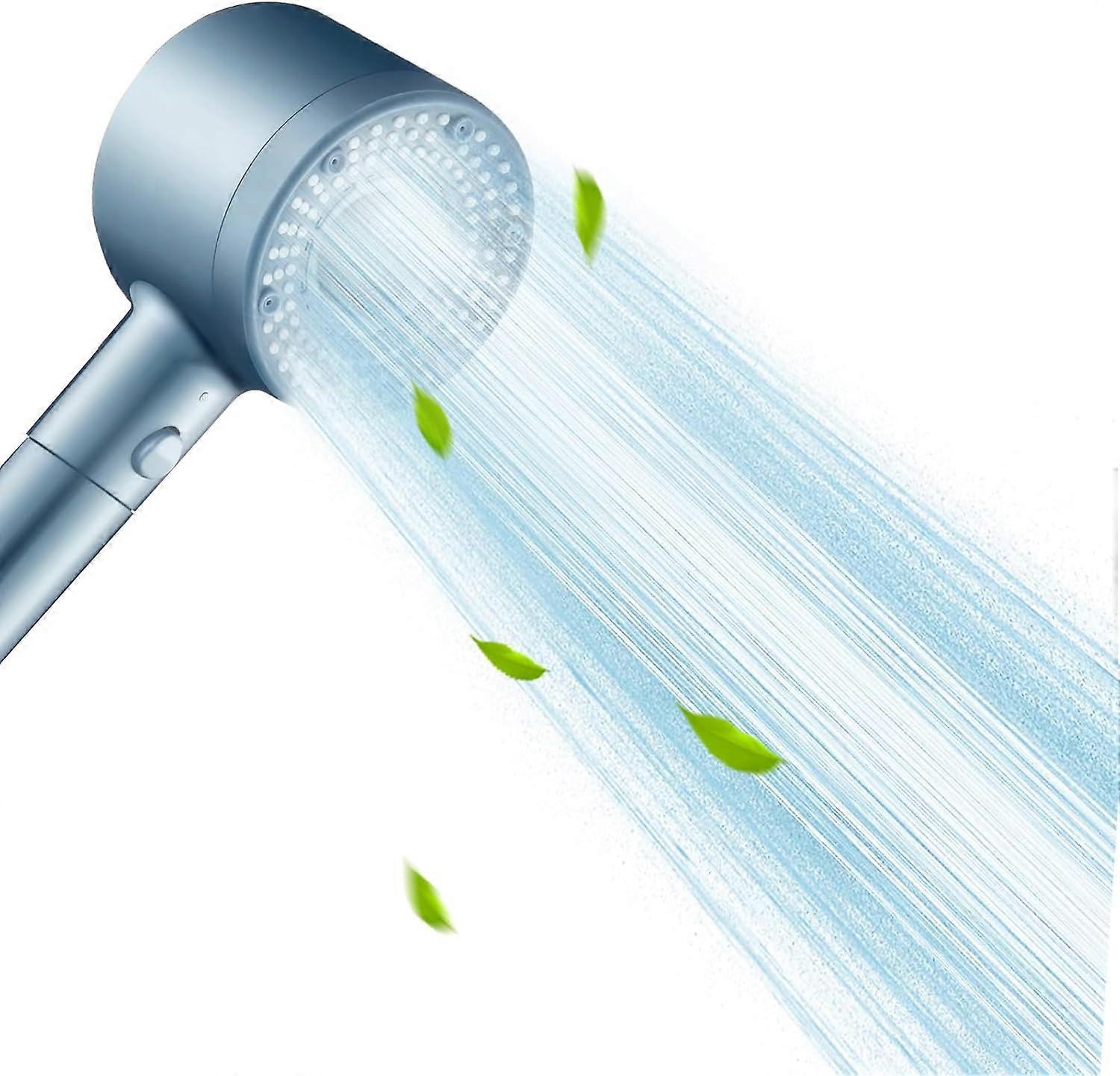 Shower head with filter, high pressure water saving, massage shower head with 3 + 1 spray types, rain shower head with stop function