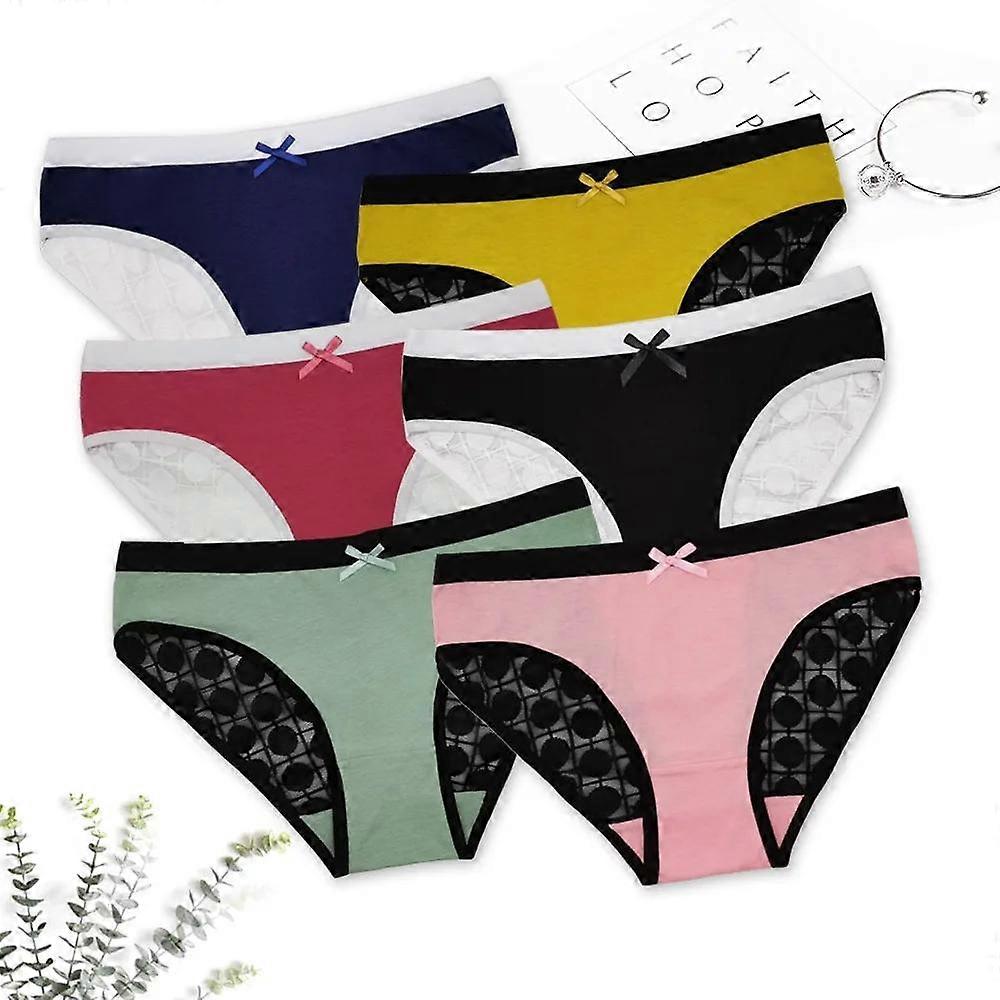 Kvinnor Bomull Trosor Damer Bikini Sxey Spets Trosor Bekväma Underkläder Flickor Underkläder 6 st / set