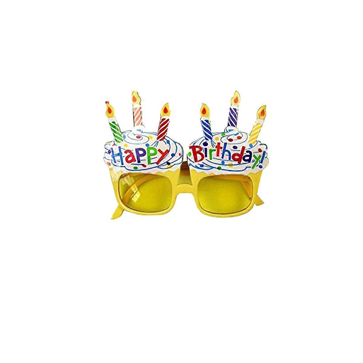 present Item Sunglasses Novelty Sunglasses For Celebration Color White Yellow Round Style 3Pcs