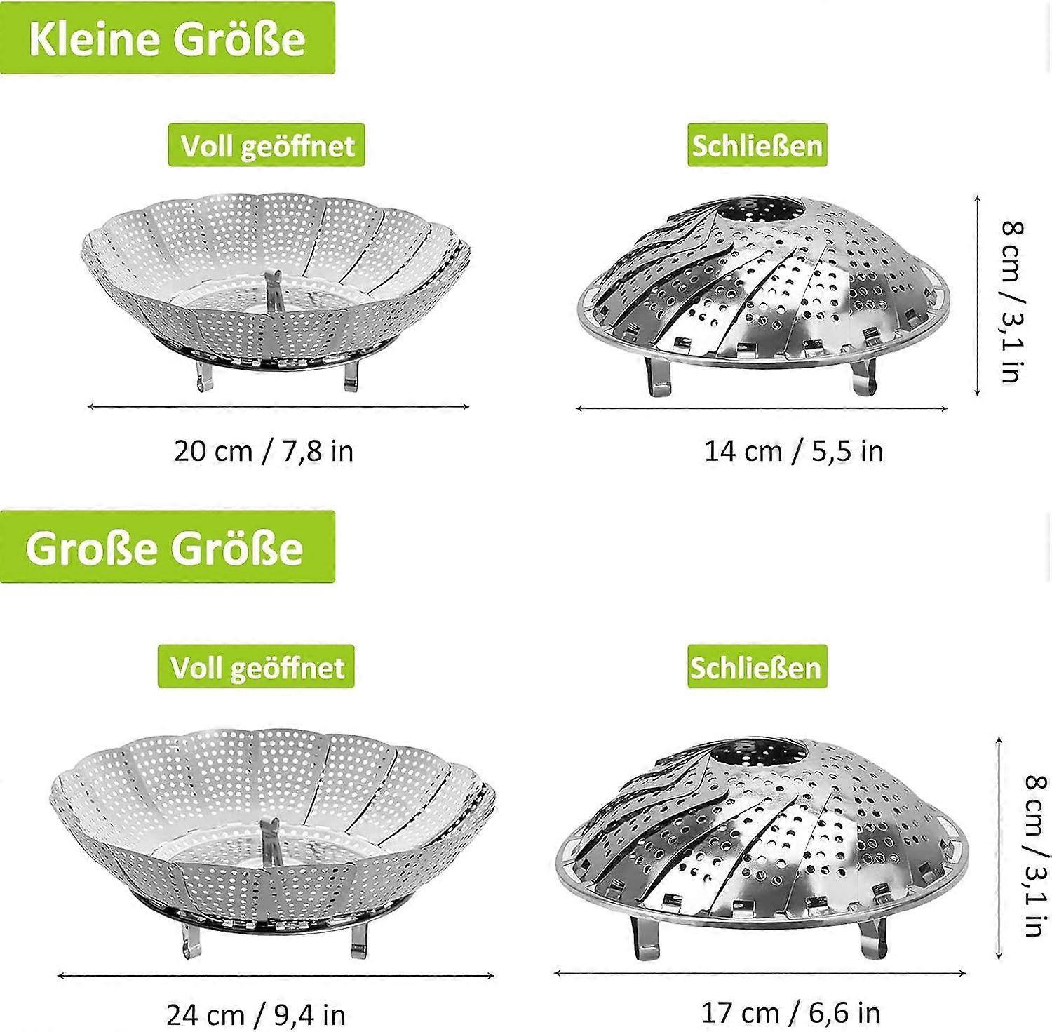 Vegetable Steamer Basket Insert, Foldable Adjustable Steamer for Vegetables, Small Size Compatible with Pans