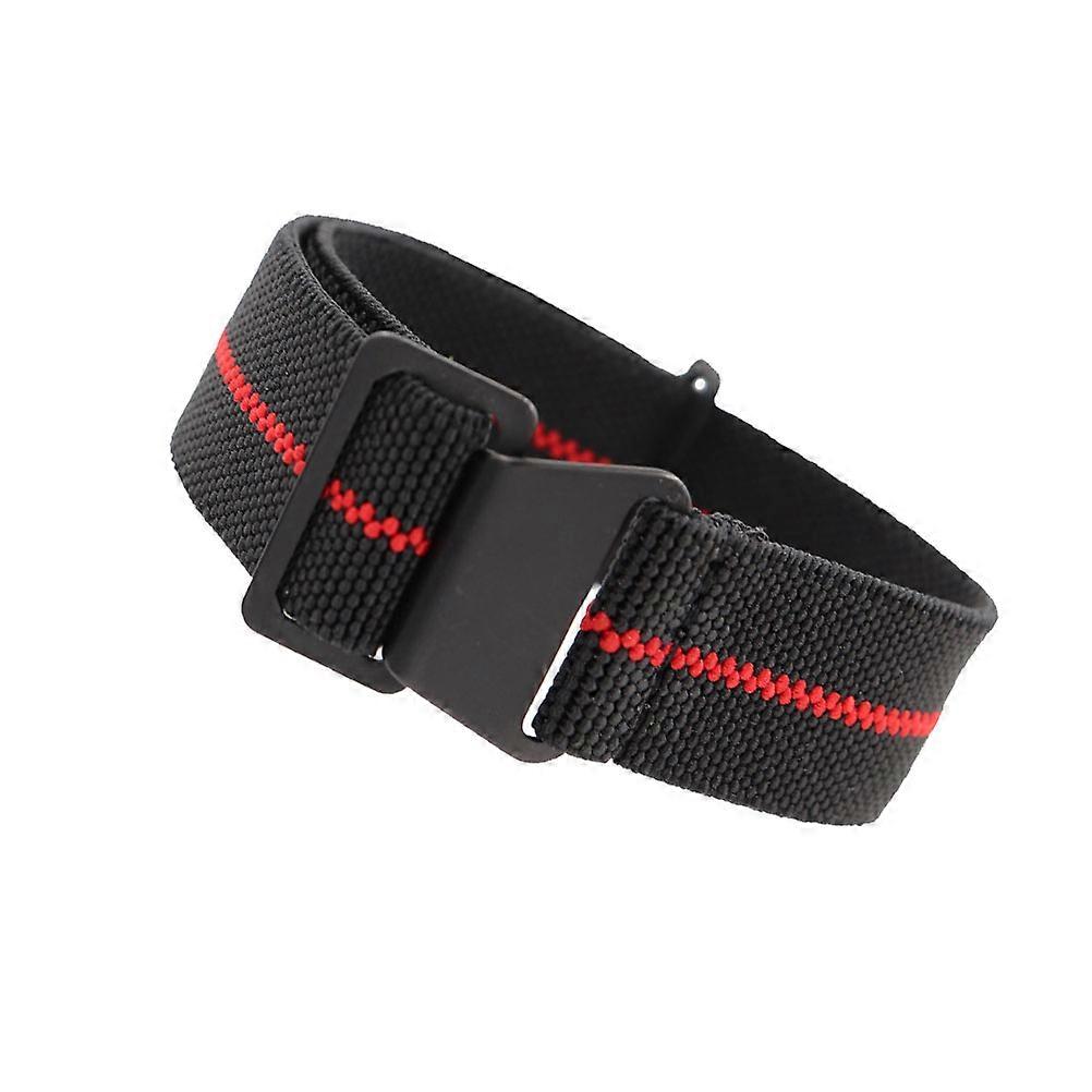 Elastic Watch Band Strap Replacement Red 20mm Nylon Sports Watchband for Men's Everyday Use 1Pcs
