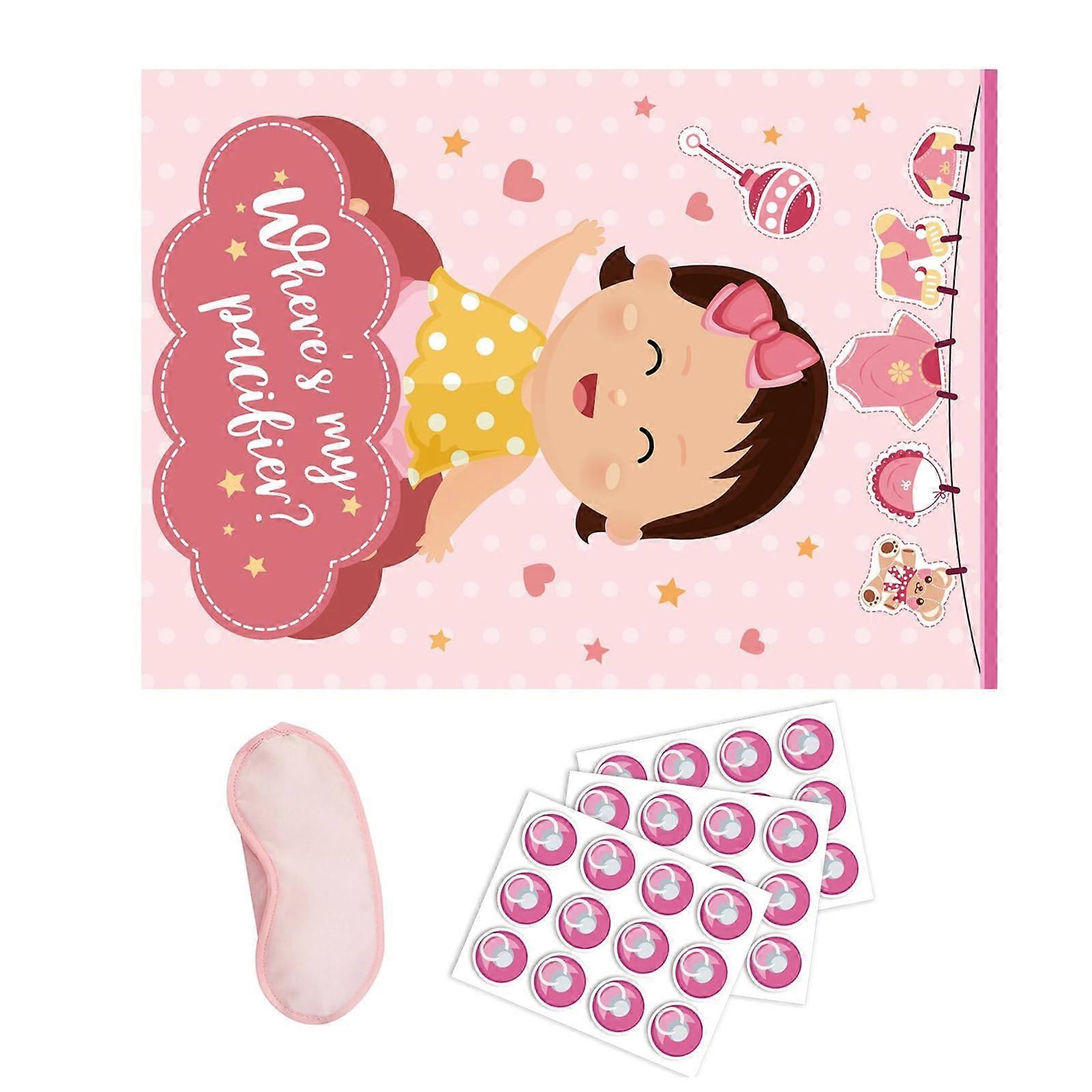 Kinder birthday party game accessories, Horn with blindfolds and colorful stickers, shower activities Ref: 8386