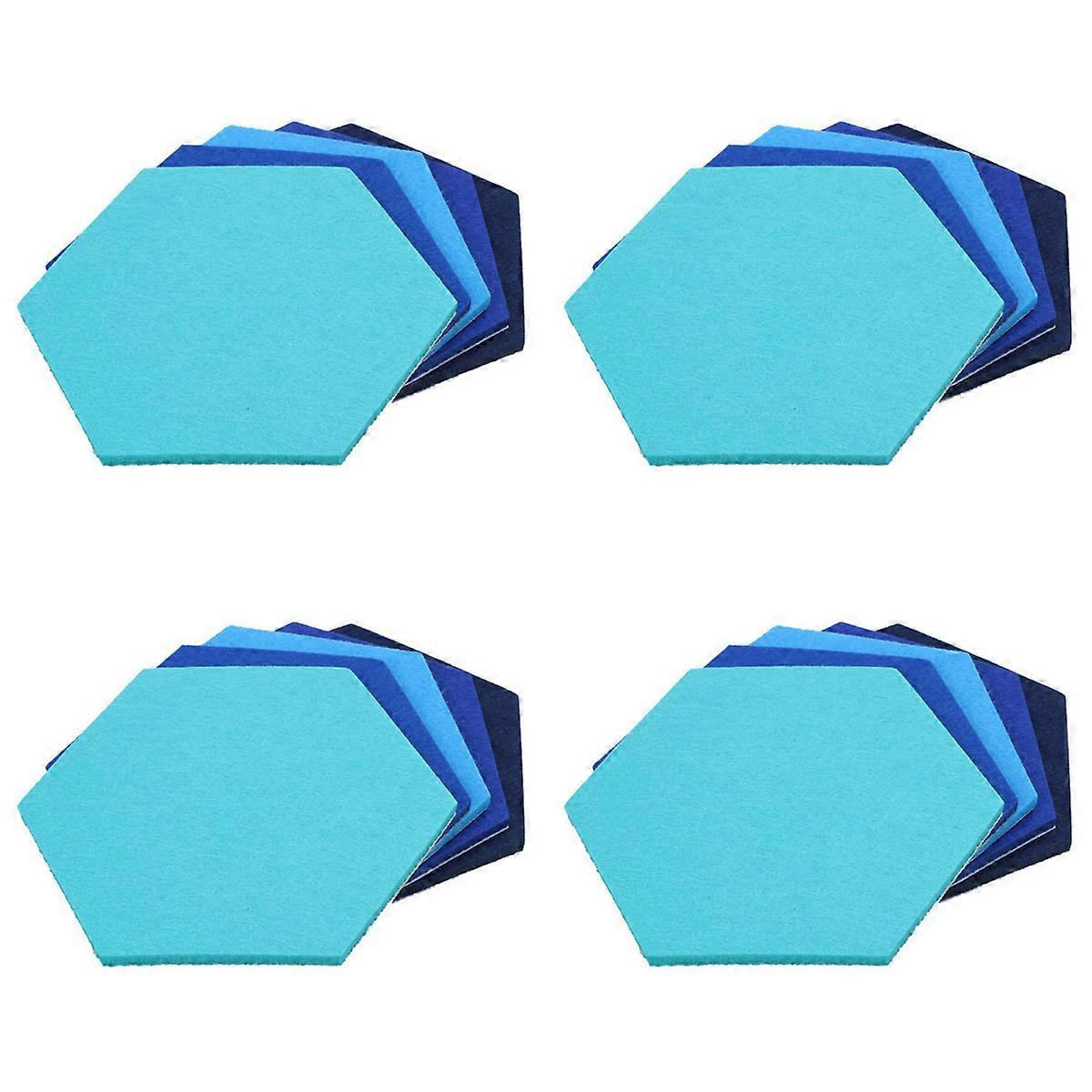 5Pcs Hexagon Board Hexagonal Felt Sticker Board Blue Series