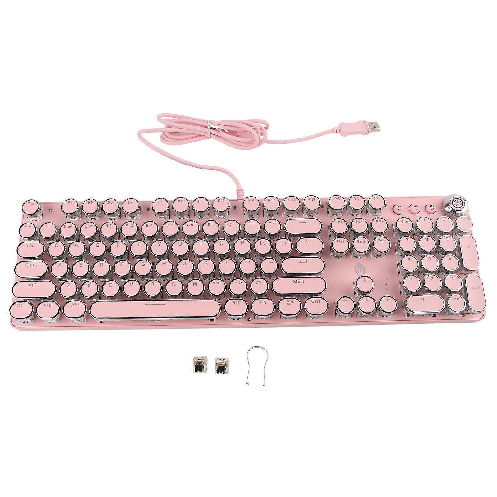 Teclado Mecânico 104 Teclas Real Eixo Mecânico Interruptor Azul 2 Cores Wired Multi Mode Keyboard Jogos