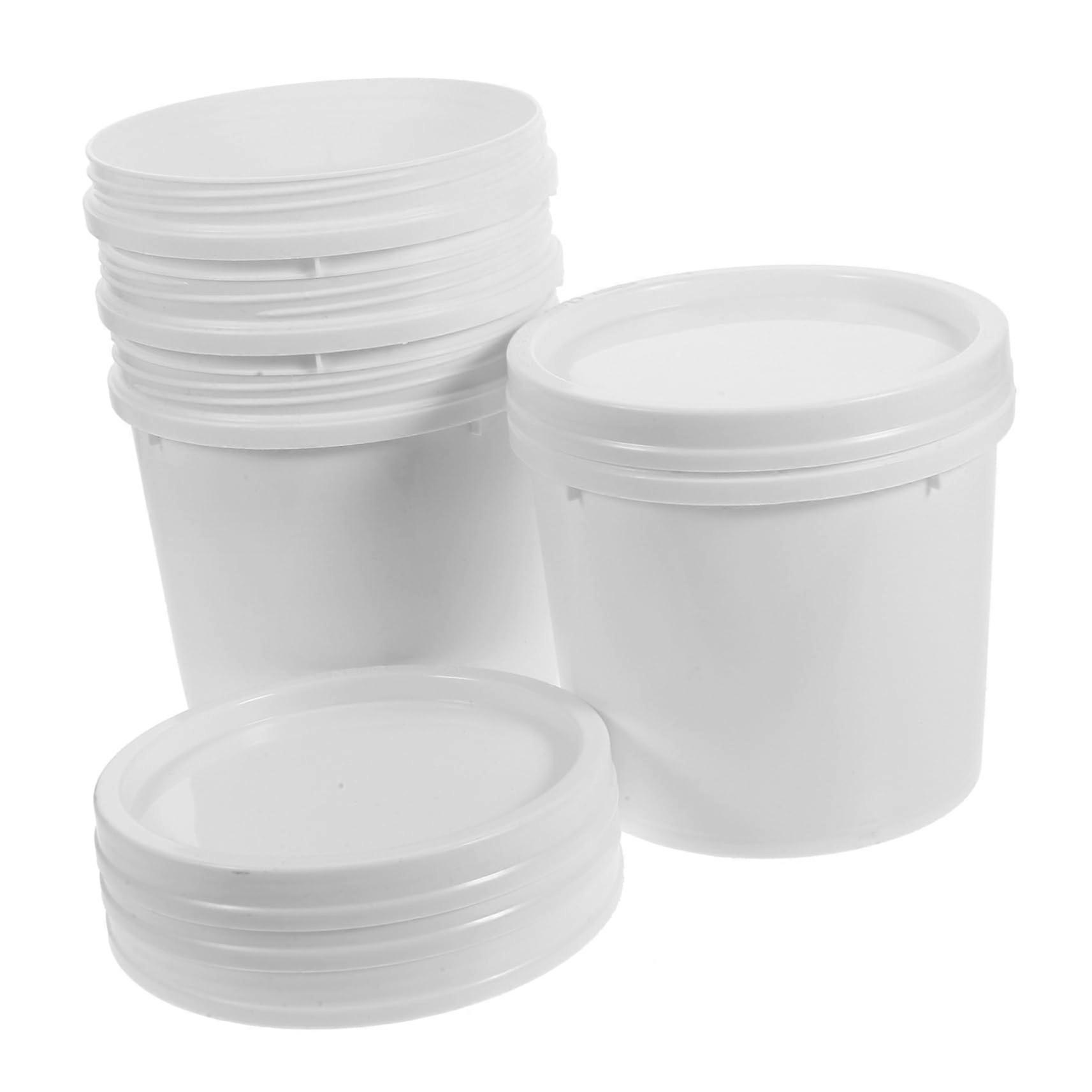 4 x Bucket with Reusable Plastic Bucket, Multifunctional Paint Bucket with Tight Closure for Water, Oil, Household Items, Spacesaving