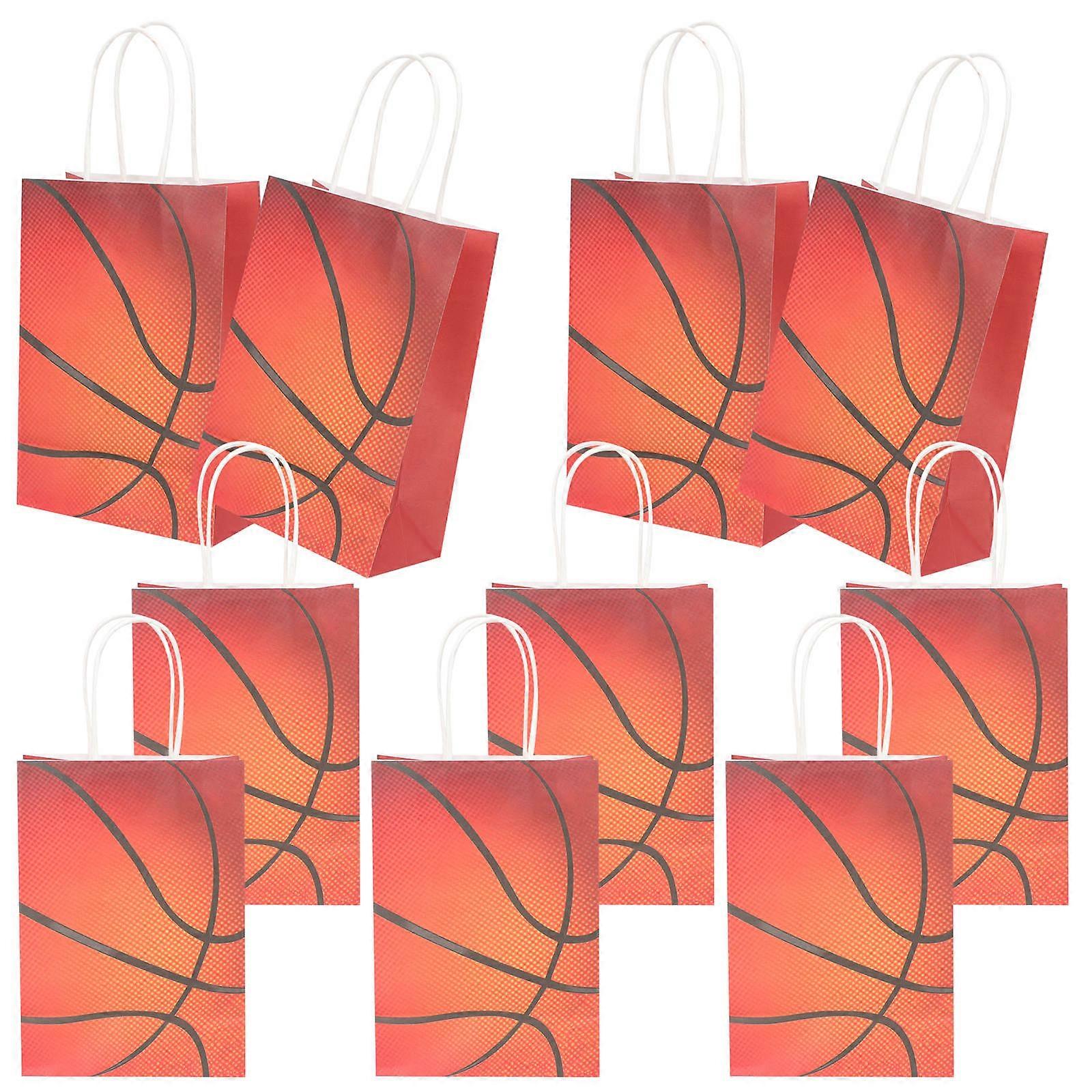Party Favor Bags For Boys Basketball Candy Bags Multi-Colored 30x15cm Kraft Paper Storage 12Pcs
