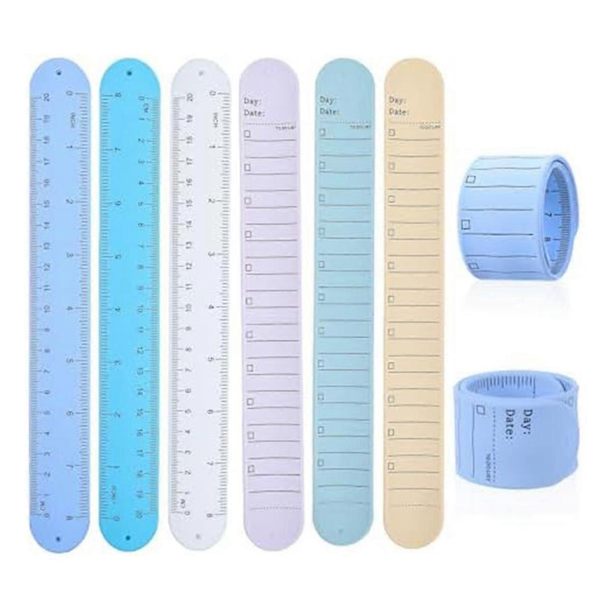 Wristbands, 6 Pieces to Do List Slap Bracelets Silicone Reusable Erasable Wrist for Daily Planner Study Tasks