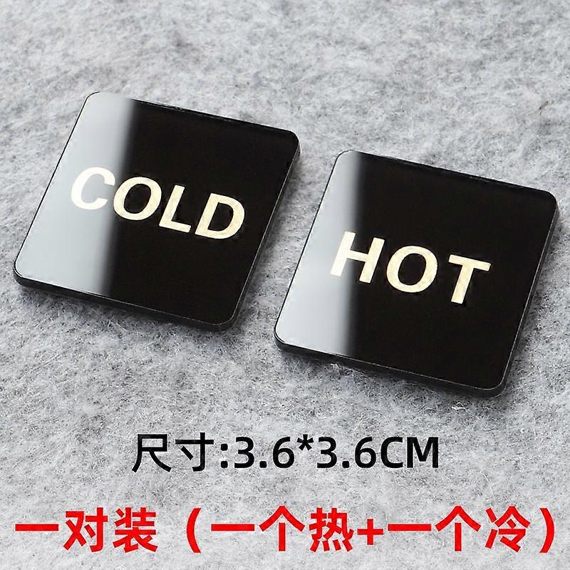 10对冷热标志:亚克力冷热水标签贴纸-水龙头水槽的不干胶指示标签