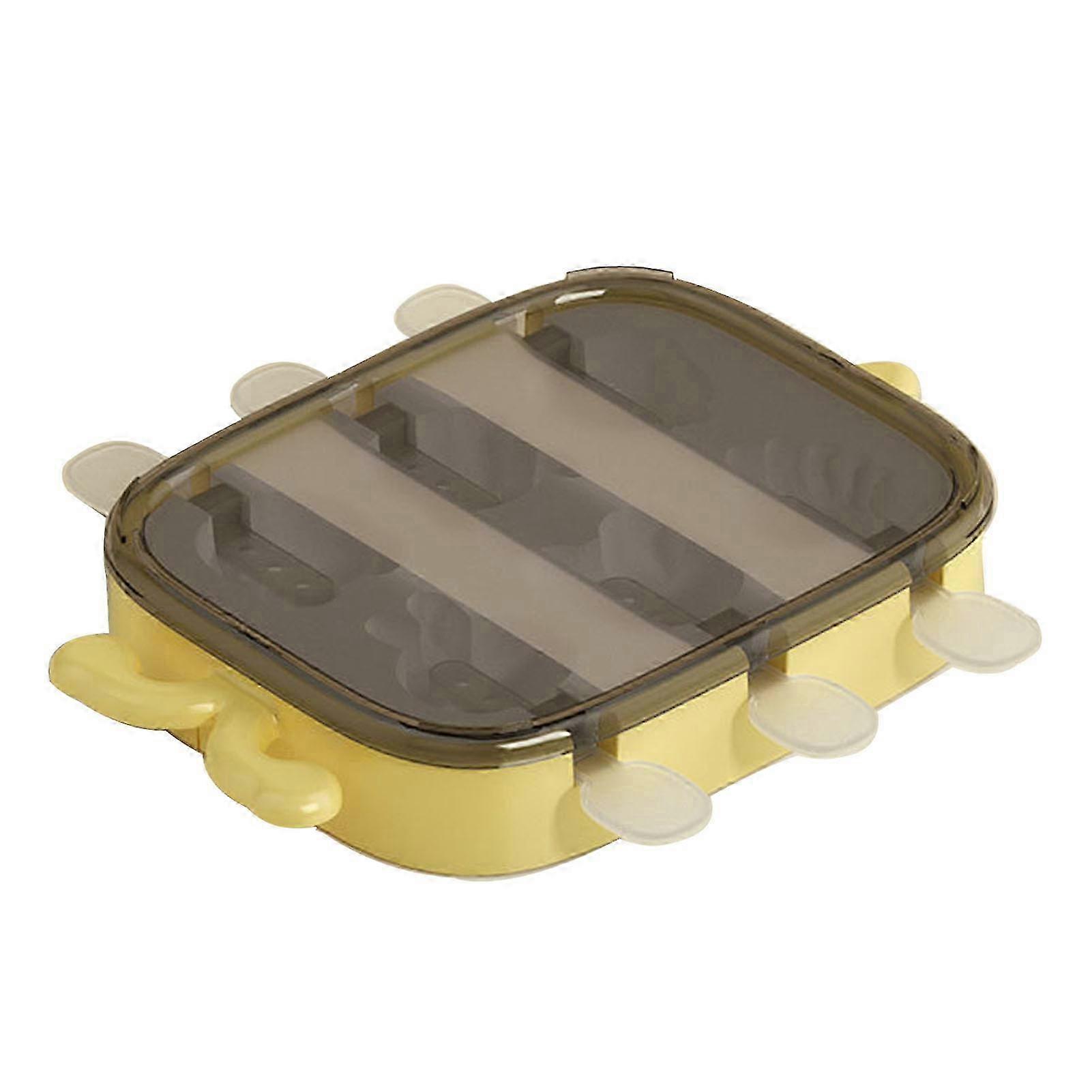 Reusable Silicone Ice Pop Molds with 6 Cavities for Easy Release Homemade Frozen Treats for Kids and Adults, Yellow