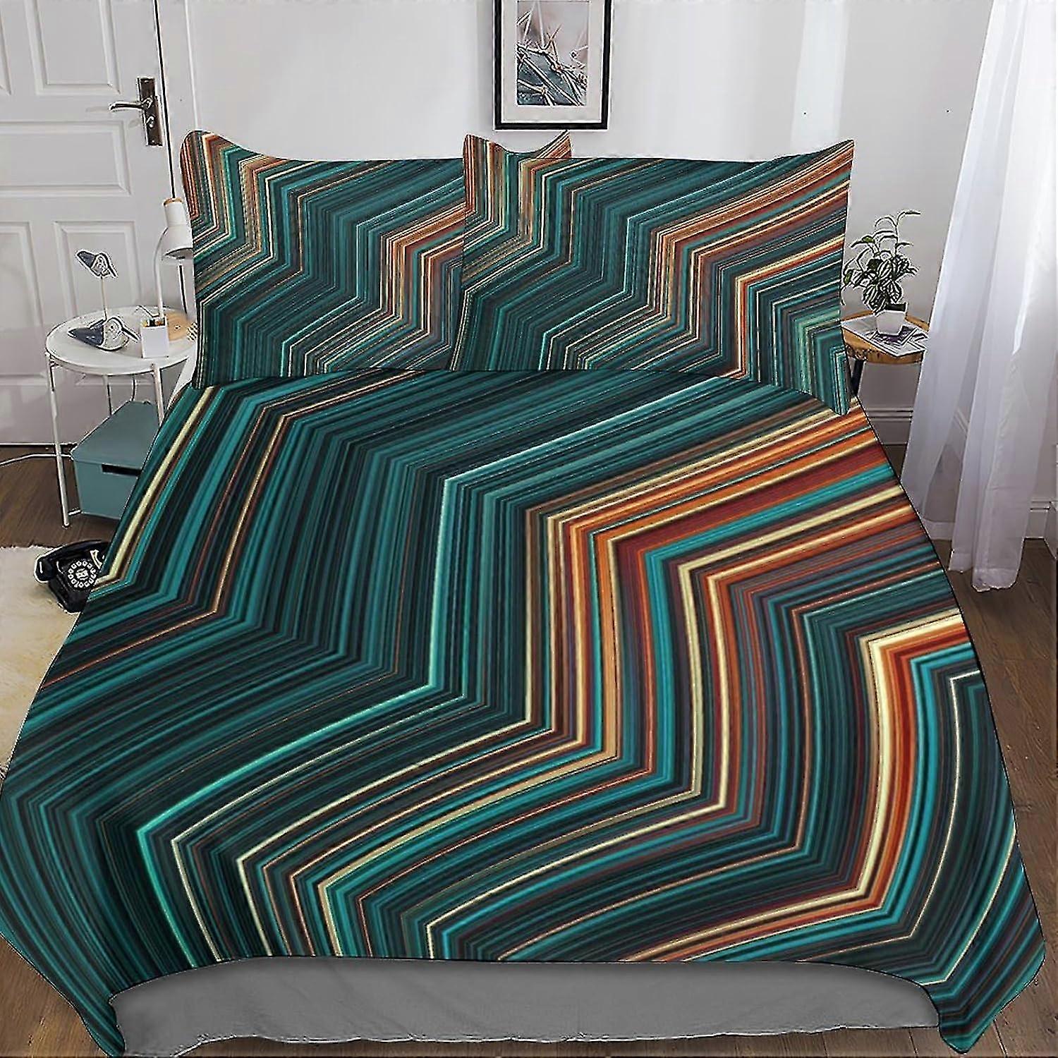 Conjunto de Cama com Estampas Exóticas, Capa de Edredom com Fecho de Zíper, Capa de Colcha Tartan para Adolescentes e Adultos, Conjunto de Microfibra Durável de 3 Peças