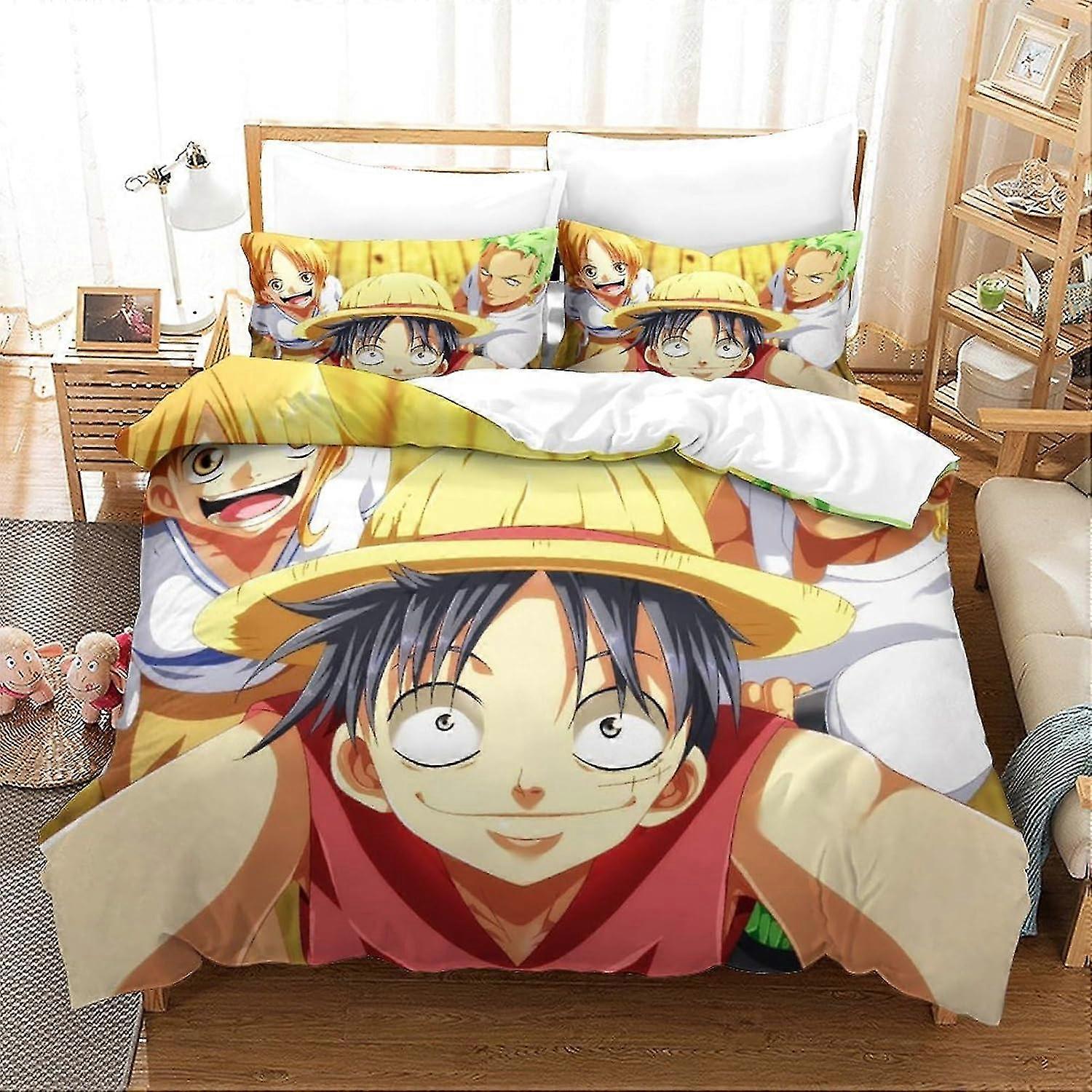 Customizable 3D Anime Bedding Set, Soft 100% Microfiber 3PCS Bed Set for Single, Double, or King Size