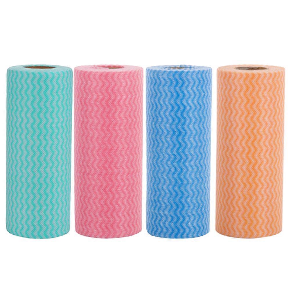 Disposable Towels For Cleaning Non-Woven Fabrics Fine Fiber Kitchen Cleaning Tools 30.0.0x19.50x0.10cm 4 Rolls