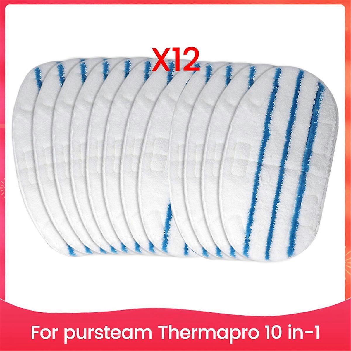 12 PCS Steam Mop Replacement Pad for ThermaPro 10-in-1 Steam Mop Washable Reusable Steamer Mop Pads
