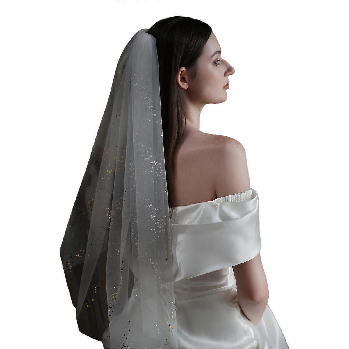 Wedding veil, 75 cm, gold, 1 pc.