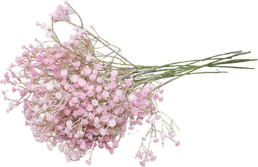 Artificial Flowers Real Touch Vivid Artificial Lifelike Living Room Plastic Gypsophila Bouquet - Pink