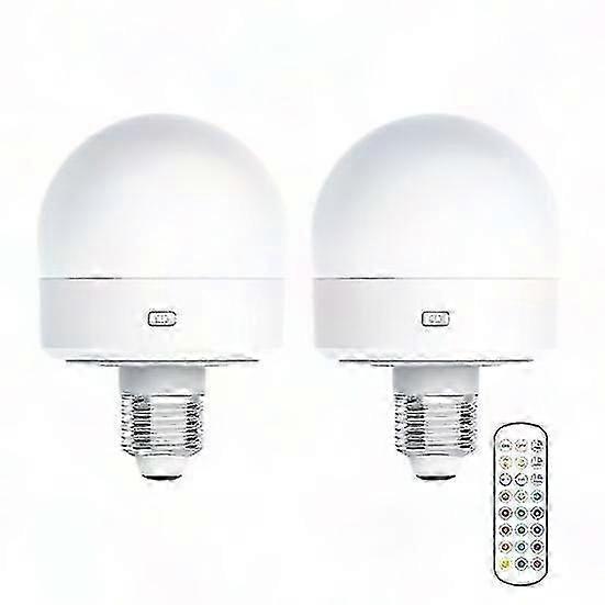 E27 LED Bulb with Remote Control - USB Rechargeable, RGB Colors, Dimmable, Timer Function, Battery Operated, Simple Setup