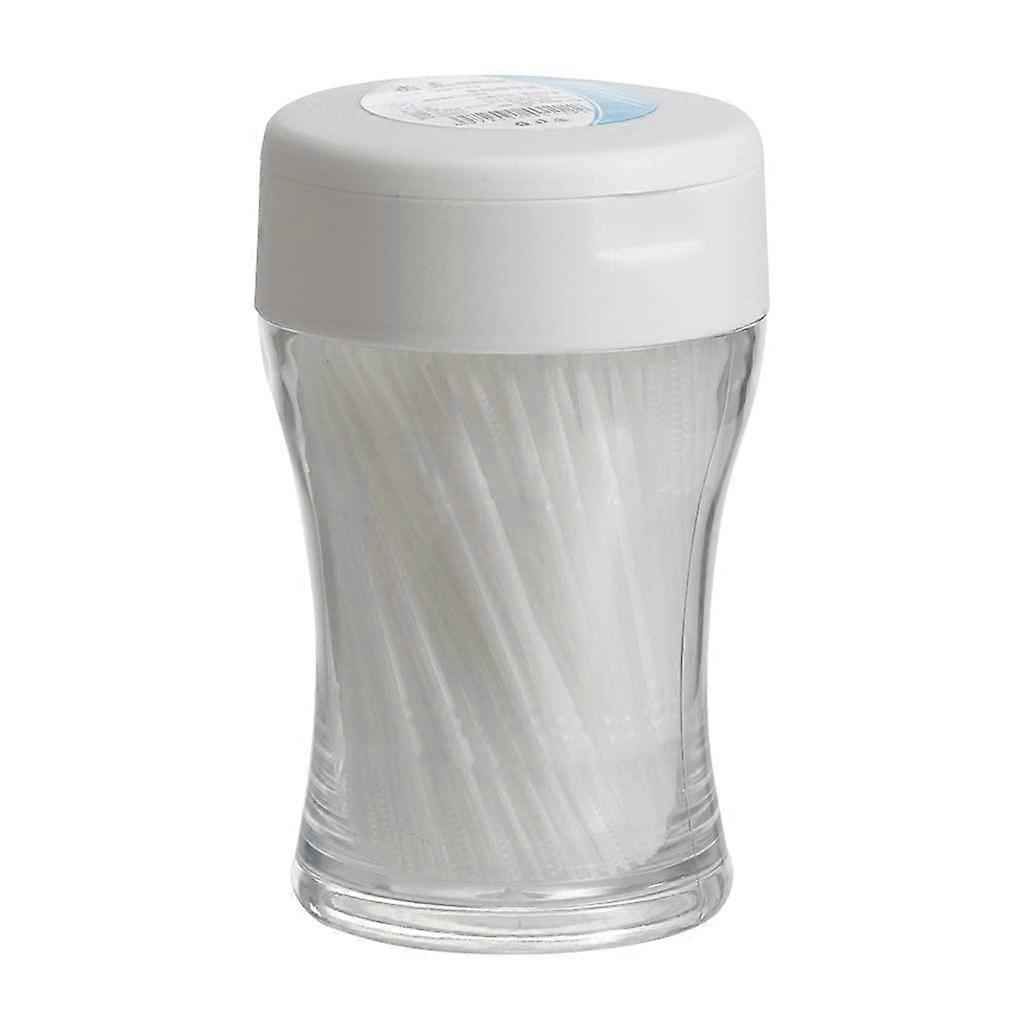 Pack of 200 Food Grade Plastic Toothpicks with Portable Double Head Dental Floss Cleaner Dental Floss Removal Picks Brush with Storage Box in White