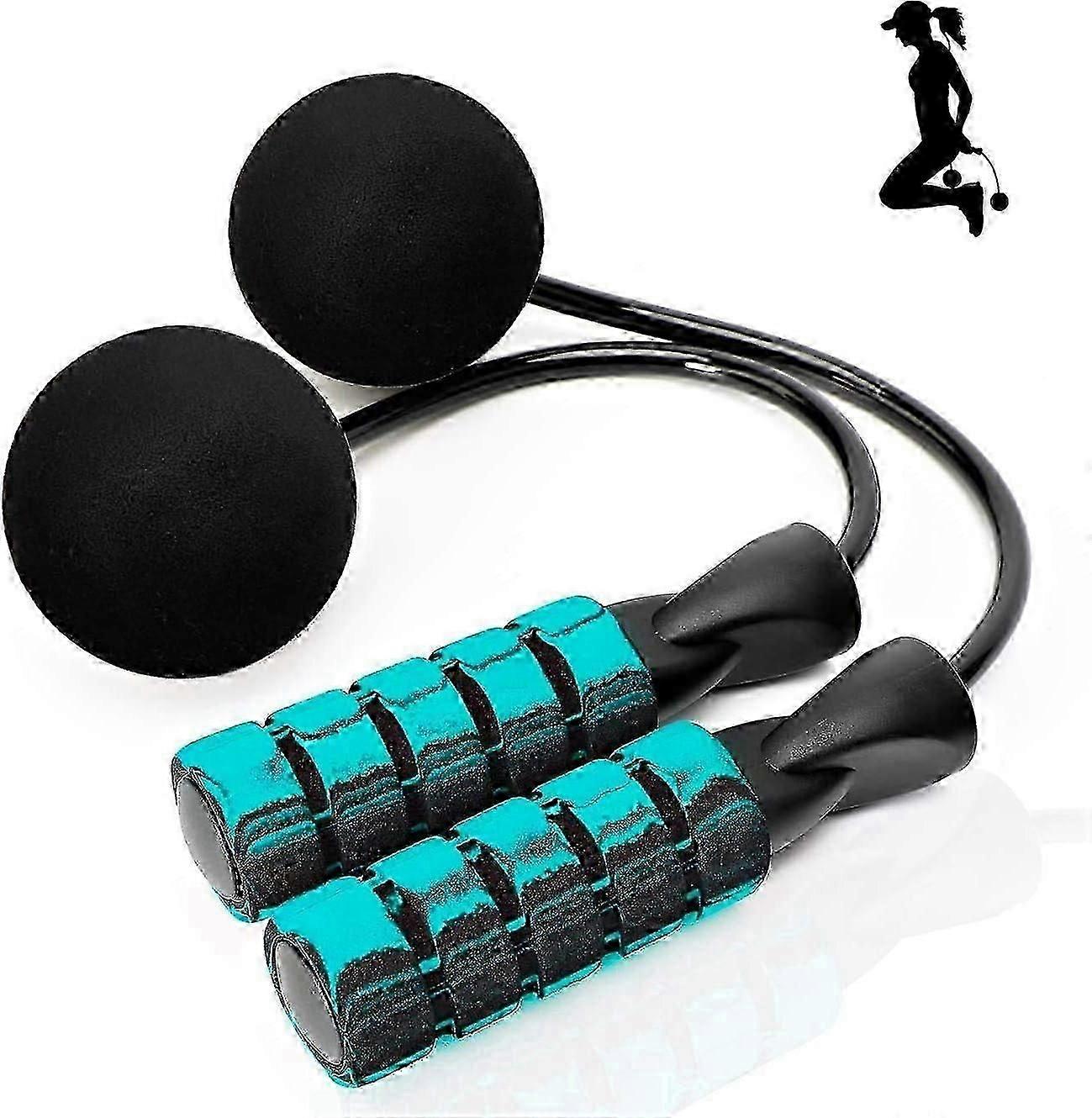 Cordless Jump Rope with Weighted Balls - Tangle-Free Ropeless Design for Indoor Fitness Training_CP