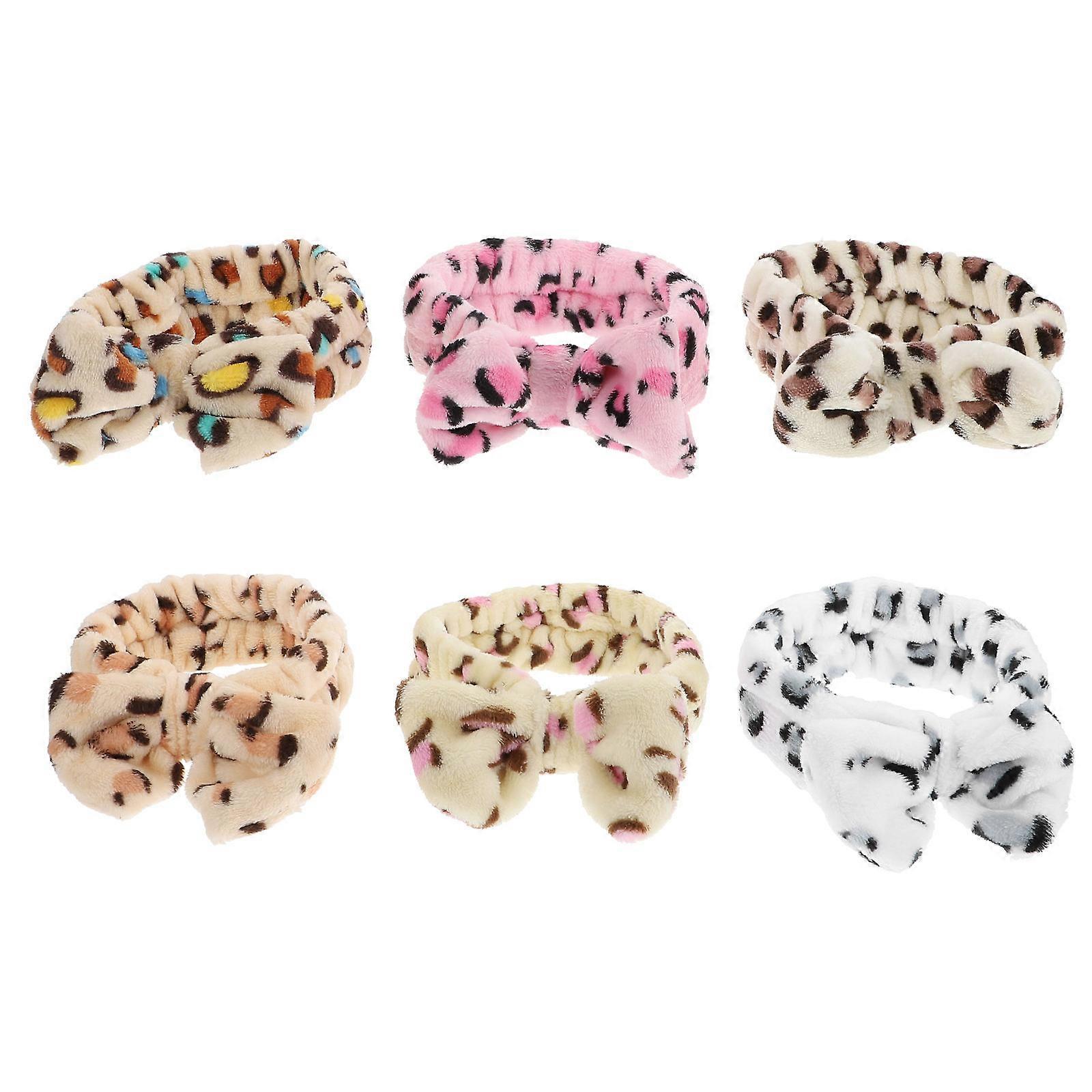 Leopard Print Plush Bowknot Wide Elastic Headbands – Comfortable, Non Slip Hair Accessories for Women – Ideal for Sports, Parties, Daily Wear