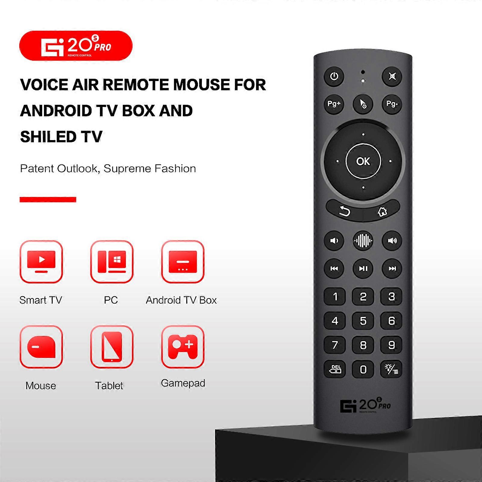 G20S Pro 2.4G Wireless Air Mouse with USB Receiver 6-Axis Gyroscope Handheld Remote Voice Control IR Learning Backlight for Smart TV Android TV BOX PC
