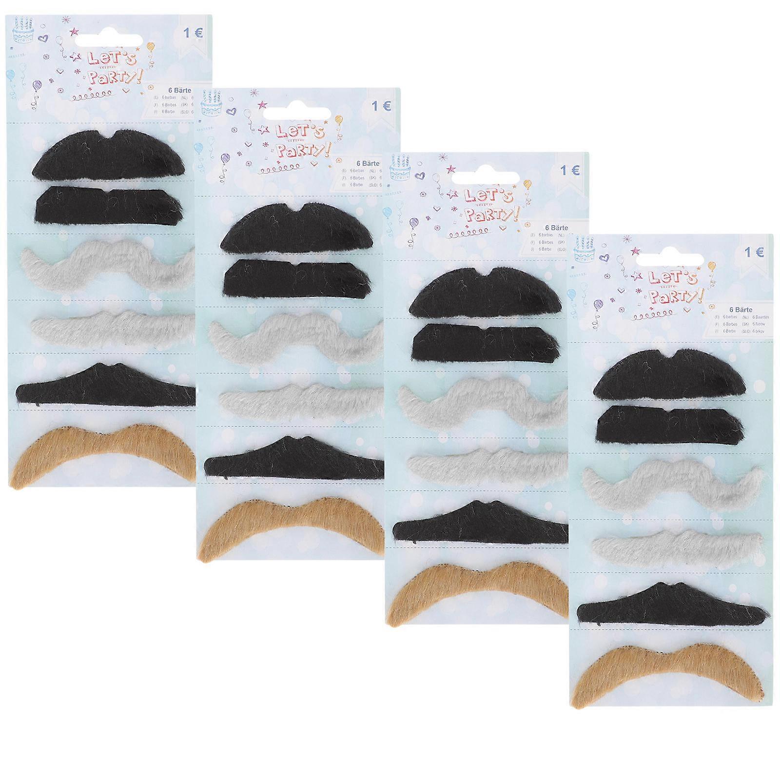 Beard Decorations Cosplay Fake Beard Costume Accessory Halloween Party Prop Assorted Color 30Set