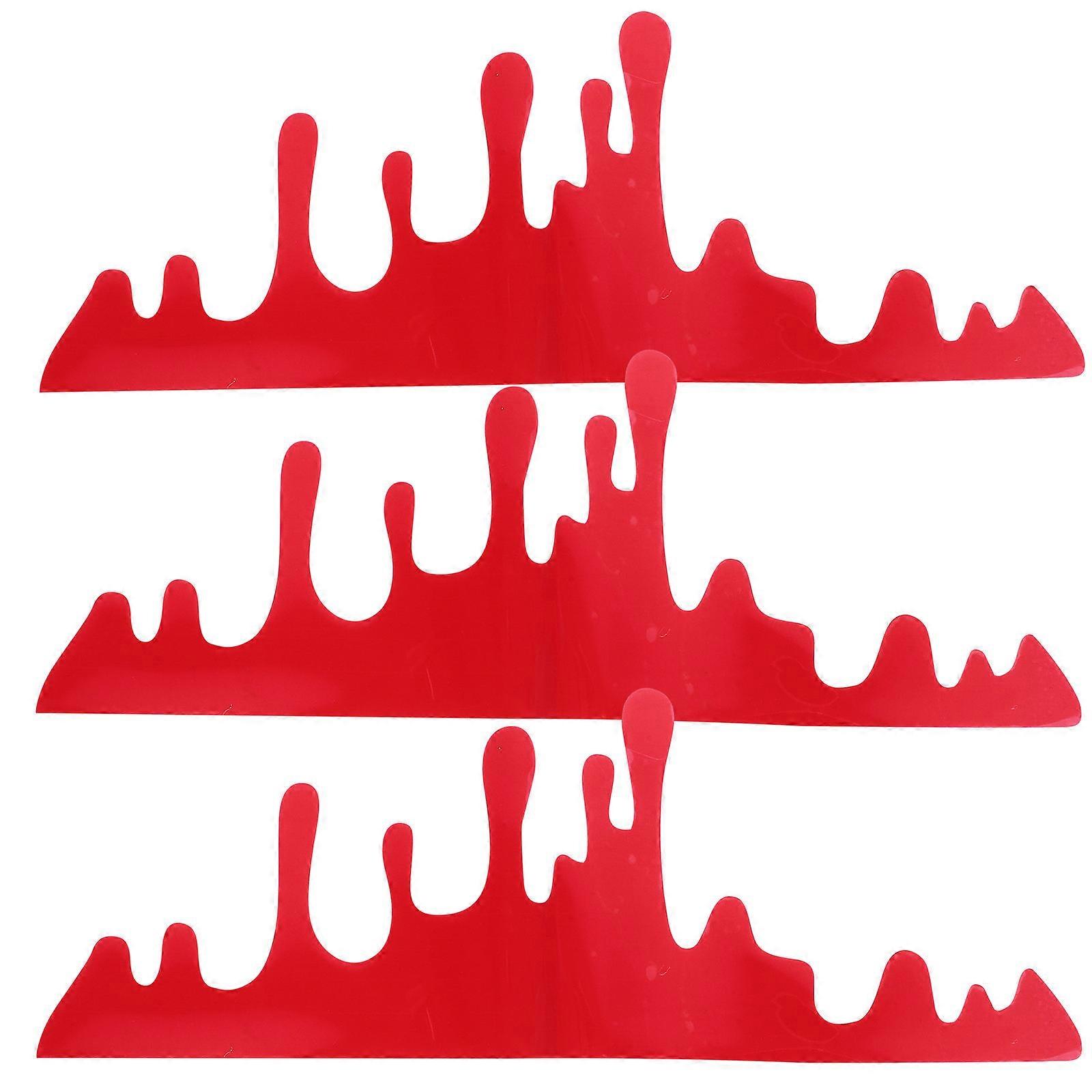 Halloween Car Decals Blood Drip Stickers 3pcs Easy Peel Apply Auto Stickers for Windows Headlights Scratch Cover Decorative Party Atmosphere