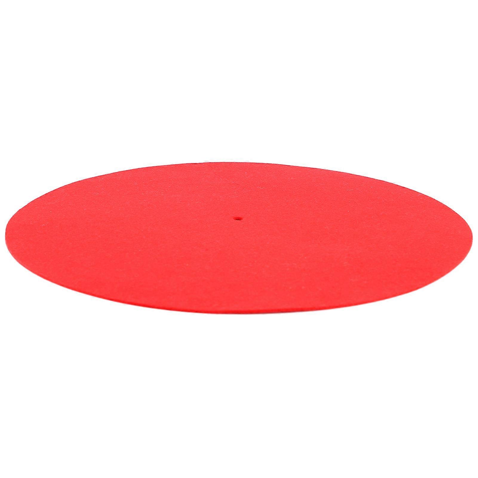 Phonograph Wool Pad Antiskid Shockproof Turntable Red Mat for Record Players 30cm 