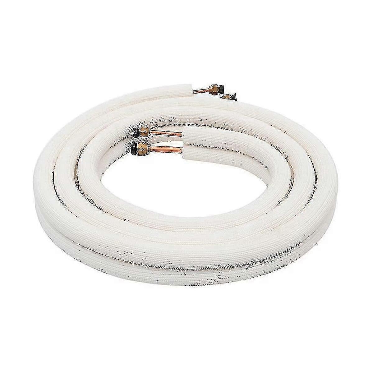 Ensemble de tubes de bobine AC en fil de cuivre isolé - Longueur de 3 m avec tailles de 1/4 de pouce et 3/8 de pouce pour les systèmes CVC et les pièces de climatisation