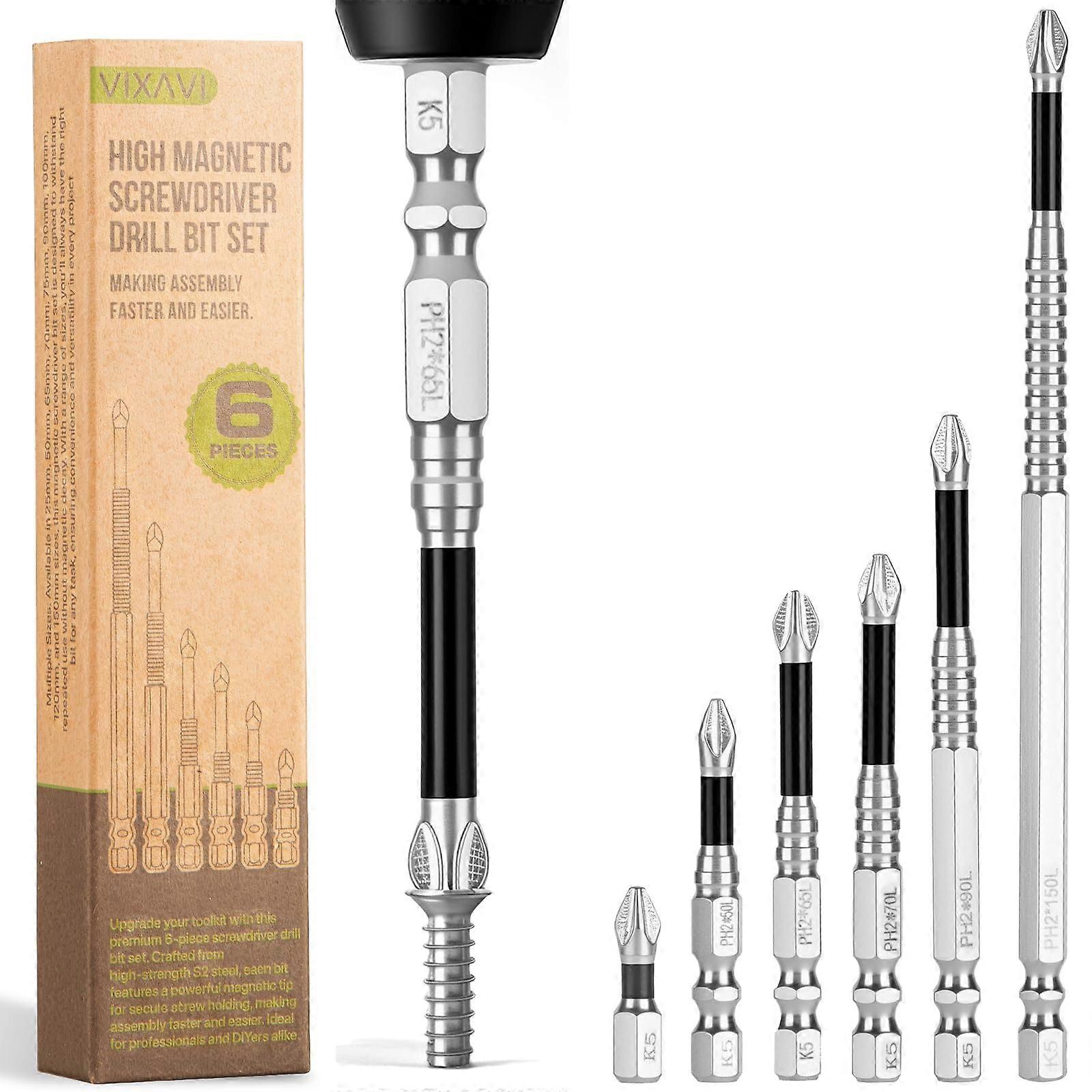 High Magnetic Screwdriver Drill Set with Ergonomic Handle, Precision Tips, and Durable Steel Construction