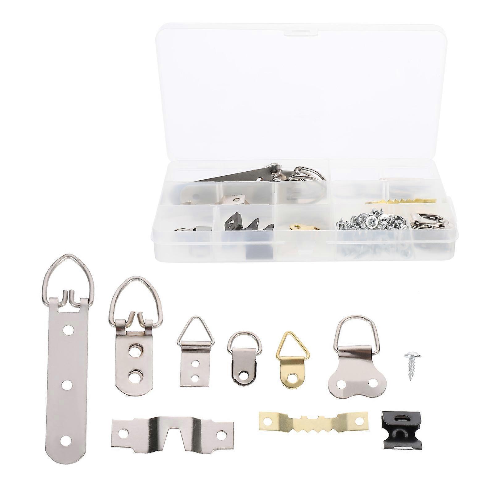 Non-Marking Hook Photo Frame Hooks Silver 8.9X2.5X1.5CM Hanging 96Pcs