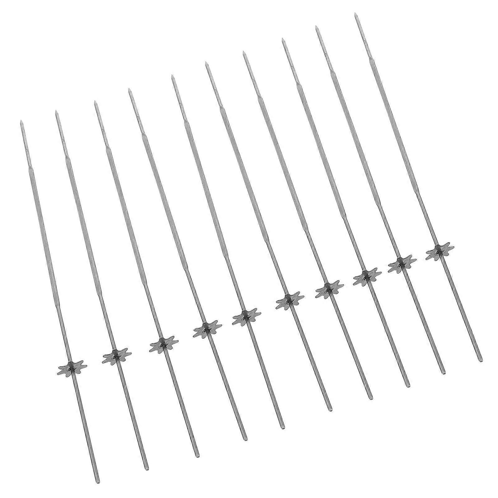 Durable Reusable Stainless Steel Barbecue Skewers for Grilling Family Dinners and Outdoor Activities 10pcs Silver