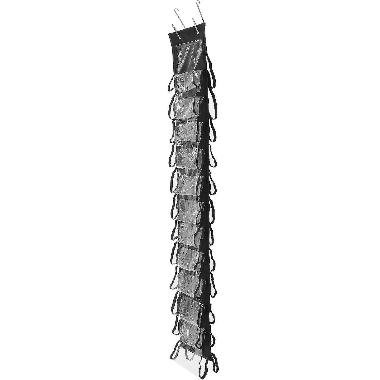 Black Clothes Hanging Organizer for Closet with Large Capacity Multicompartments and Material 600D Oxford cloth PVC