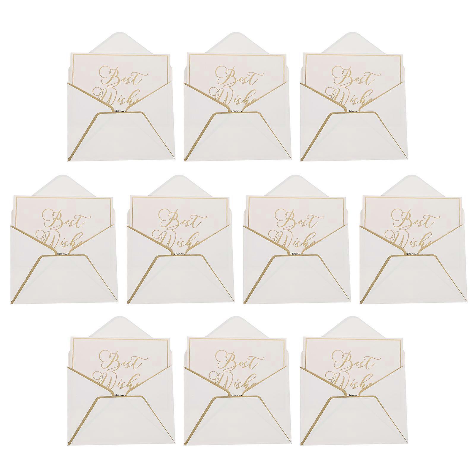 10pcs Multi Color Premium Paper Greeting Cards with Envelopes Delicate Design for Best Wishes