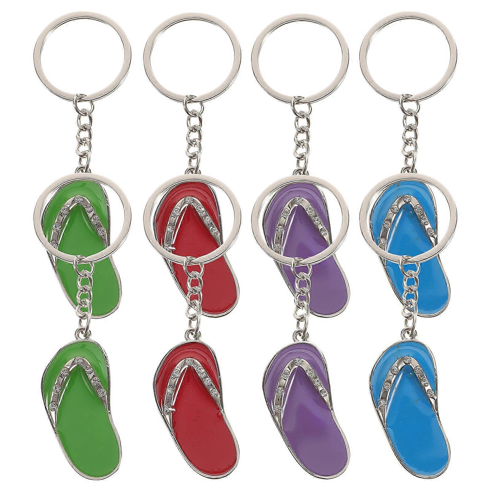 12pcs Slipper Shape Ornaments for DIY Key Bag Pendants in Random Color