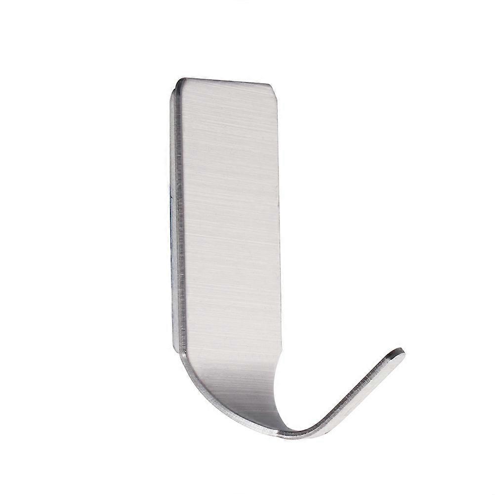 Sticky Wall Hangers Self Adhesive Water Resistant Rustproof Wall Hooks Modern Style for Home Use Silver 2Pack