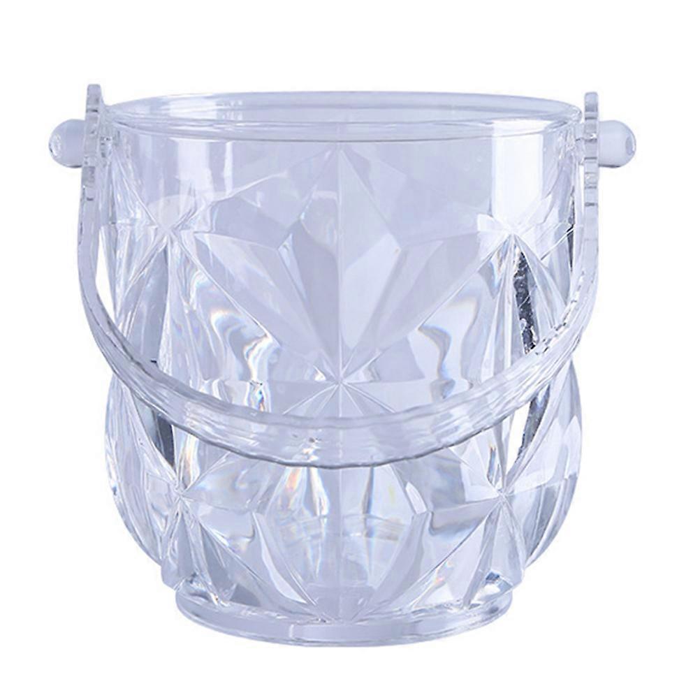 Portable Ice Bucket for Parties and Home Bars Made of Acrylic with Stylish Diamond Design Transparent