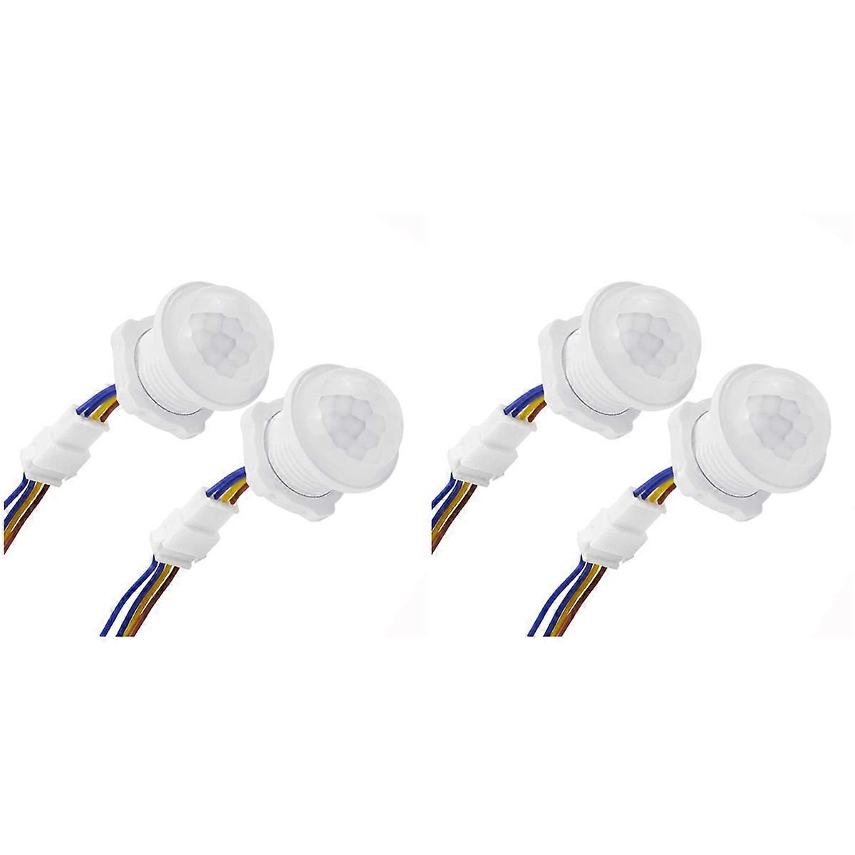 4Pcs Motion Sensor Light Switch 110-220V PIR Sensor Smart Detection Time Delay Adjustable Infrared I