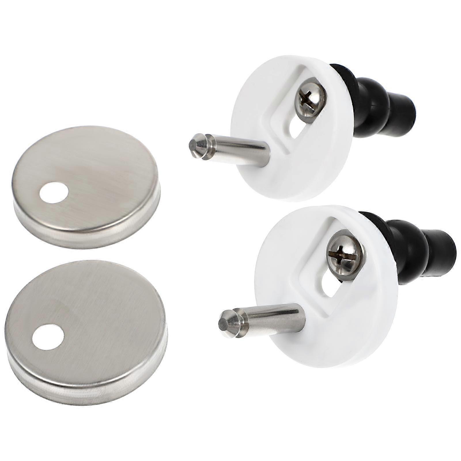 Black Stainless Steel Toilet Seat Hinges with Quick Release Fixings for Standard Toilets 1 Set 2pcs